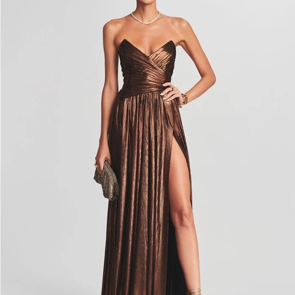 Retrofete Metallic Brown Waldorf Dress- Coffee Bean - Picture 1 of 5